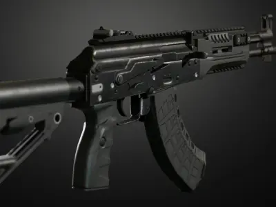 AK-15 Assault rifle Low-poly 3D model
