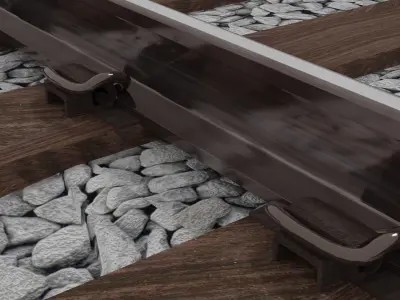 Railway Wooden Sleeper Low-poly 3D model