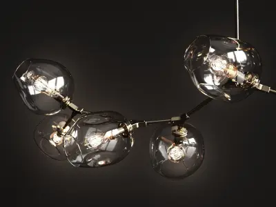 Branching bubble 9 lamps 2 3D model