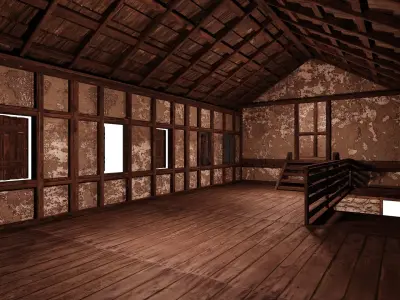 Old Medieval Building House 4K Textures GameReady 65 Low-poly 3D model