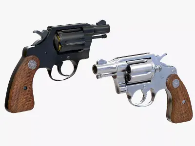 Colt cobra revolver Low-poly 3D model