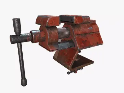 Old Vise tool Low-poly 3D model