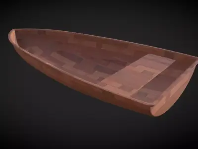 Wooden boat 3D model 5