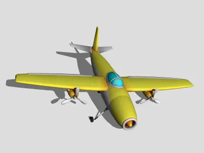 Jet Plane Low-poly 3D model buy