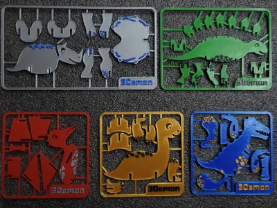 Dinosaurs Kit Cards Free 3D model