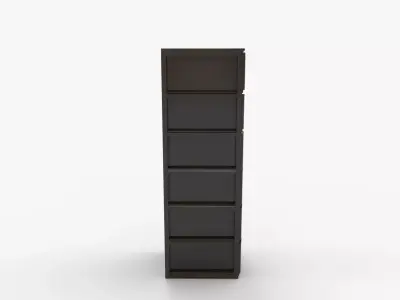 DICTAC Black Tall Dresser for Bedroom with 6 Drawers 3D model
