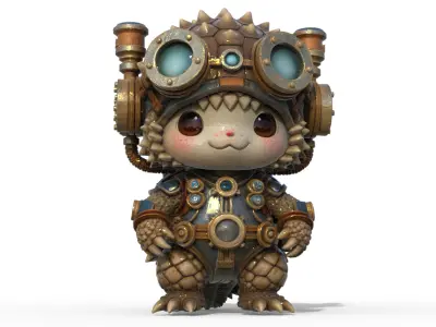 Steampunk Hedgehog Explorer 3D model