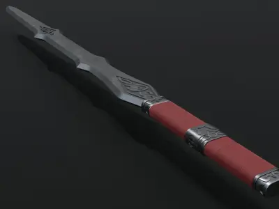 Elven sword low-poly Low-poly 3D model