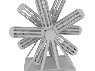 Wheel animation with layers 3D model