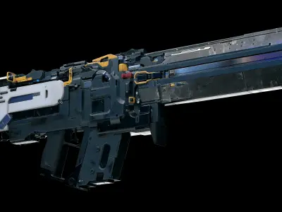 sci-fi rifle TDR V74  Low-poly 3D model