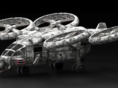 inspired by avatar this 4-propeller helicopter 3D print model