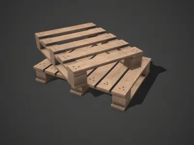 Wooden Palettes PBR Game Ready Free low-poly 3D model