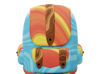 Educational Schoolbag 3D Icon Low-poly 3D model