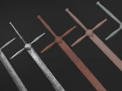 Ruined and Rusty Swords Free low-poly 3D model