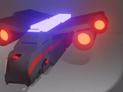 Military spacecraft Low-poly 3D model
