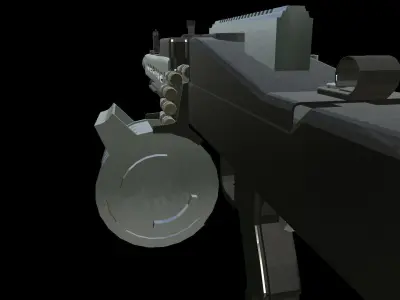 Low-Poly Light Machine MG42 3D Model Low-poly 3D model