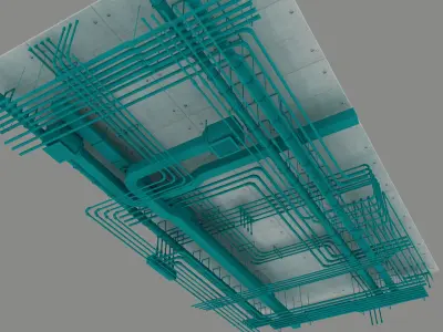 Pipes industrial ceiling 3D model purchase