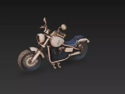 Stylized Motorcycle 3D Model - Detailed Vehicle for Rendering 3D print model