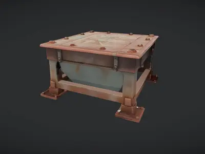 Rusty industrial metal container 3D model