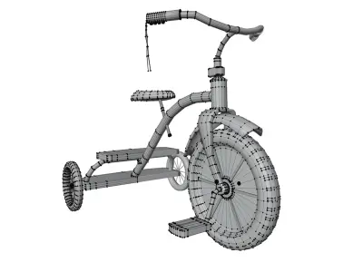 Red Tricycle Bike 3D Model 3D model