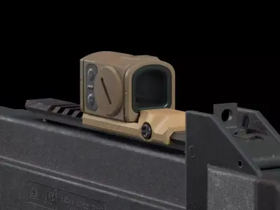 Aimpoint ACRO P2 Red Dot Sight with Reptilia Mount Low-poly 3D model