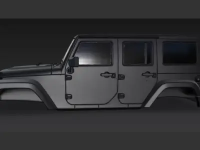 Black jeep body 3d model 3D model