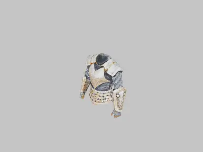 Medieval Royal armor set gold Low-poly 3D model