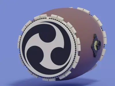 Japanese Traditional Drum Taiko 3D model