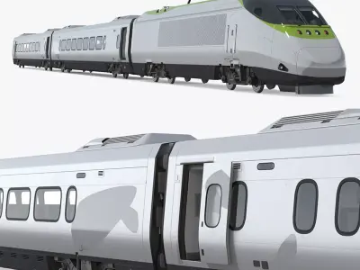 Express Train Standard Rigged 3D model