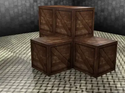 wooden box Free low-poly 3D model get