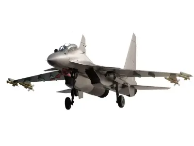 Sukhoi Su-30MKI with interior  3D model