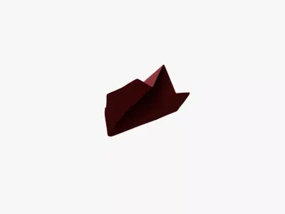 Paper Plane Red Low-poly 3D model