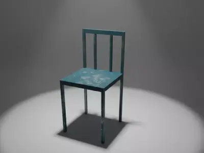 Old Metal Chair Realistic Vintage Industrial Prop Low-poly 3D model