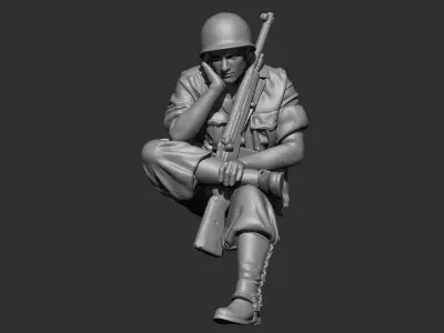 USA Soldier ww2 3D print model