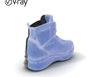 Black Tactical Boot D Model Pack Low-poly 3D model