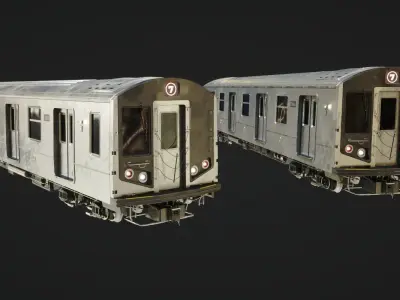 Subway Train Low-poly 3D model shop