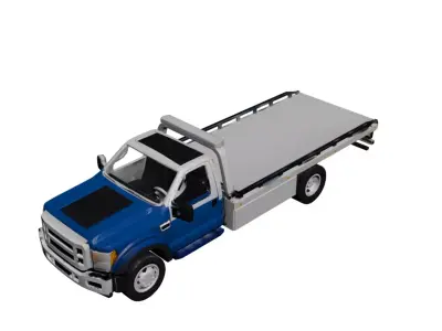 Flatbed Tow Truck Vehicle Recovery Transport Truck 02 3D model