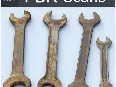 Wrench Middle Poly 3D model