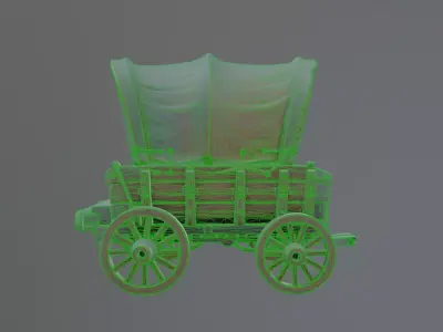 horse wagon 3D model
