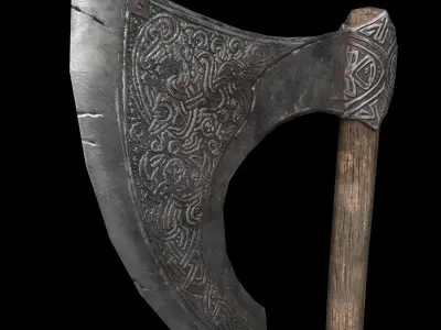 Viking Axe Low-poly 3D model 30
