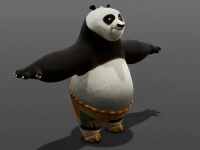 Panda Rigged 3D Model  Low-poly 3D model