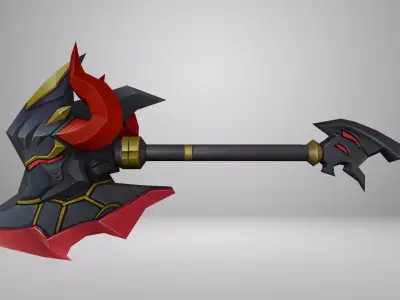Futuristic Axe Low-poly 3D model buy
