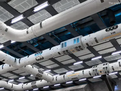  Sci-Fi Modular Pipe Connector System White 