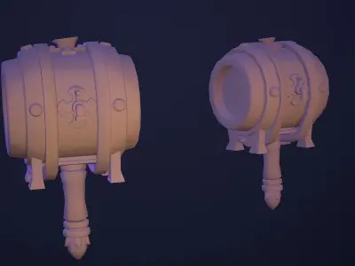 Low Poly Hammer drum Low-poly 3D model