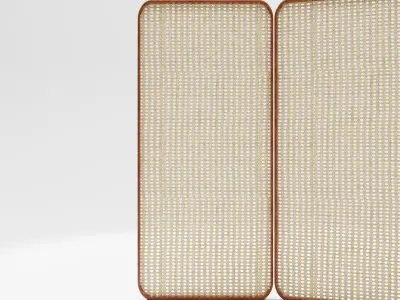 Wooden Wicker Room Divider Free low-poly 3D model