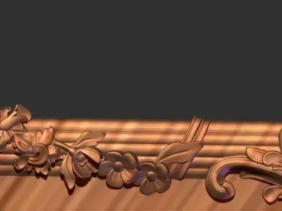 carved part frame 3D model