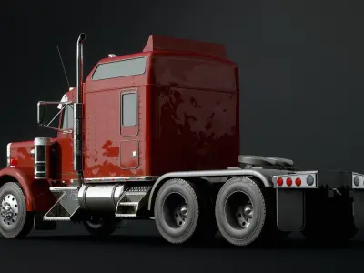 American semi truck 3D model purchase