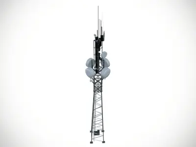 Cell Tower Low-poly 3D model