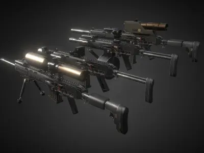 Modular assault rifle 3D model