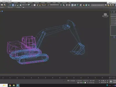 Excavator Construction 330 Simplified Low-poly 3D model